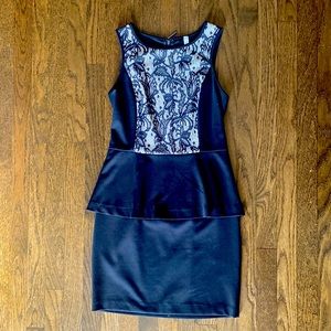 Kenzie black peplum lace dress